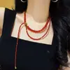 Collar Gargantilla Retro de Alta Calidad con Diseño de Ojo de Tigre y Cornalina Natural