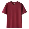 Camiseta de Algodón Puro de Peso Pesado 230g, Color Sólido, Cuello Redondo, Algodón Peinado, Hombro Caído, Manga Corta, Unisex, Camiseta Básica Blanca de Media Manga
