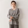 Nuevo Suéter Grueso de Lana de Yak para Mujer, Otoño e Invierno, Cuello en V, Tejido de Punto Trenzado, Estilo Holgado Perezoso, Suéter de Lana de Alpaca