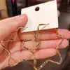 Brincos Exagerados de Estrela de Cinco Pontas com um Toque de Luxo Leve e Sofisticado, Modernos e Elegantes, Argolas com Pino de Prata Que Fazem o Rosto Parecer Mais Fino, Brincos Femininos
