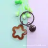 Chaveiro Colorido de Acrílico Transparente com Argola de Estrela Sino Fofo Miçanga DIY para Mochila Chaveiro