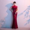 Vestido de Noite para Banquete 2026 Novo Modelo Estilo Exportação Aliexpress Lantejoula Franja Cintura Marcada Sereia Vestido Fabricante Atacado