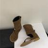 Sandálias Romanas Retro com Dedos Separados para Mulheres 2026 Verão Novo Estilo Sandálias de Cano Alto com Fivela e Zíper Traseiro Botas Curtas