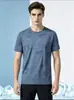 Camiseta de Manga Corta de Seda de Hielo para Hombre, Malla Deportiva Fina de Secado Rápido para Verano, Fitness, Top de Media Manga, Camiseta Elástica Casual para Verano