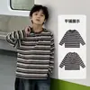Camiseta de Manga Larga Rayada para Niños, Nuevo Modelo Primavera y Otoño 2026, Ropa de Otoño para Niños, Conjunto de Otoño para Niños Grandes, Ropa de Moda para Niños