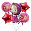 Novo Masha e Urso Desenho Animado Aniversário Balão De Alumínio Filme Infantil Ano Um Conjunto De Decoração De Festa De Aniversário Conjunto De Balões
