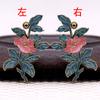 F60770 Cobre Feito à Mão DIY Bicolor Bolinha Pastel Esmeralda Acessórios Básicos Ornamento de Cabelo Material Hanfu 24*40mm