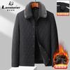Laishibert nuevo abrigo acolchado de algodón de otoño e invierno para hombre, con forro polar, grueso, con solapa, cálido, casual, chaqueta acolchada de algodón para hombres de mediana edad y mayores