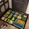 Felpudo de entrada de dibujos animados retro hecho de tierra de diatomeas, alfombrilla absorbente y antideslizante para el baño y el inodoro del hogar
