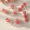 Pasador de Corazón Rosa para Mujer, Pin Lateral para la Frente, Accesorio para el Cabello, Pinza de Garra Linda de Verano para Flequillo, Adorno para el Cabello