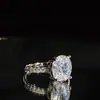 Anillo de Boda Versa Gao Ding Cuic Huevo de Paloma 2.0 Quilates para Mujer Cobre Blanco Chapado en Oro Microincrustado con Ocho Corazones y Ocho Flechas Circonita Ovalada
