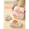 Caja de embalaje Xue Meiniang 2 piezas 4 Daifuku de Ciruela Bandeja de papel individual Qing Tuan Mochi Crujiente de Yema de Huevo Embalaje Baozi Sam dos cuatro partes