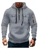 Sudadera con Cremallera a Media Altura para Hombre de Estilo Americano, Moderna, con Múltiples Bolsillos, Versátil para el Uso Diario, Mangas Largas