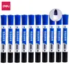 Plumón para pizarra Deli S509 punta doble azul-negro borrable para uso en oficina y reuniones, plumón de doble color