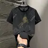 Seda de Gelo Verão Tendência Marca Masculina Manga Curta Novo Casual Gola Redonda Secagem Rápida Slim Fit Camiseta Top Manga Curta Camiseta Masculina