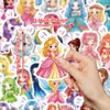 Nuevo Set Transfronterizo de 50 Piezas de Lindas Princesas y Atuendos Espectaculares Pegatinas Creativas para Botellas de Agua, Maletas, Tabletas y Pegatinas Decorativas Impermeables