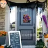 Halloween Nuevo Más Vendido Decoración de Letrero de Bienvenida de Madera para Puerta Gato Casa Embrujada Morada Letrero Colgante para Puerta Colgante de Puerta de Halloween