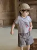 Conjunto para Bebé y Niño Pequeño 20261 Año Niño Dibujos Animados Camiseta de Manga Corta Niño Pantalones Cortos Delgados Conjunto de Dos Piezas Tipo de Algodón Puro a
