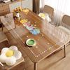 Tapete de Mesa Transparente Dopamina Vidro Macio PVC Impermeável à Prova de Óleo Resistente ao Calor Lavável Toalha de Mesa Desenho Animado Tapete para Mesa de Centro Mesa de Jantar