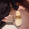 Zapatillas de Media Punta Baotou para Usar Afuera Verano Ropa de Abrigo para Mujer Nuevo Estilo 2024 Lazo Francés Suave Zapatos sin Cordones Perezosos para Mujer