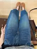 Jeans Retro Acortados de Pierna Ancha para Mujer Estilo Nuevo Primavera/Otoño Talla Grande Figura en Forma de Pera Cubren la Grasa de las Caderas Adelgazantes Pantalones Banana