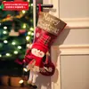 Decoración Navideña Nueva 2025 Muñeco Sin Rostro Colgante de Calcetín Navideño Bolsa de Regalo Navideño de Papá Noel para Niños