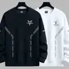 Sudadera Estampada de Cuello Redondo para Hombre, Nueva de Primavera y Otoño, Holgada, Gruesa, de Manga Larga, Jersey, Camisa Base Versátil de Moda para Hombres Modernos