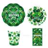 Mm263 Pétalos Calle Verde. Parker Clover Vajilla para Fiesta para 8 Personas Plato de Papel de 4 Piezas Vaso de Papel para Servilletas