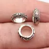 11x11x4mm 0.94g Plata Antigua Colgante DIY Directo del Fabricante Anillo Redondo Texturizado Cuenta con Agujero Grande