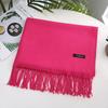 Bufanda de cachemira cálida de invierno para mujer, bufanda de moda de color liso con borlas, Yang pegajoso 250g, Accesorios al por mayor