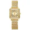 Comercio Exterior Transfronterizo Nuevo Moda de Alta Gama Acero con Banda Completa de Diamantes Reloj de Mujer con Diamantes Patrón Romano Pulsera de Pedrería Reloj Fabricante