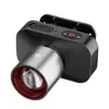 Linterna frontal LED Popular para Exteriores Transfronteriza con Luz Fuerte y Larga Duración de Batería, Linterna Frontal para Pesca Nocturna Montada en la Cabeza con Pantalla Digital Zoomable y Sensor