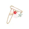 Estilo Vacaciones de Verano en la Costa Colgante de Concha Corazón Langosta Cadena de Pin Grande Borla Broche Antiexposición para Mujeres Venta al por Mayor