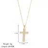 Collar para Mujer, Joyería Europea y Americana Transfronteriza, Collar con Colgante de Cruz Completamente Diamantado, Collar de Acero de Titanio Incrustado con Circonita, Cadena para Clavícula