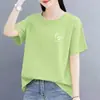 Roupas femininas plus size, novos estilos de verão para mulheres plus size, que escondem a barriga e emagrecem, camisetas de manga curta para comércio exterior, tops únicos e modernos