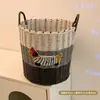 Cesta de lavandería de gran capacidad estilo cachorro lindo de ratán sintético, cesto de lavandería para juguetes de baño, cesta de almacenamiento tejida