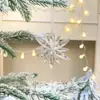 Adornos navideños Adornos para árbol de Navidad Copo de nieve transparente Cristal acrílico Colgante creativo Copo de nieve navideño
