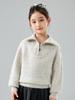 Suéter Infantil 100% Lã Pura com Zíper na Lapela para Meninos e Meninas, Pulôver Infantil Camiseta de Base para Bebês e Crianças Médias e Grandes