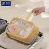 Bolsa de maquillaje, bolsa de aseo, bolsa de viaje portátil de gran capacidad, impermeable, adecuada para gimnasio, natación, baño, bolsa de almacenamiento transparente de doble capa
