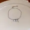 Pulseira de Zircônia Quadrada Oval Gota d'Água Colorida Pulseira de Moda de Luxo Leve Joia de Mão Simples de Nicho Atacado
