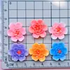 Horquilla Flor de Pétalos Gradiente Colorido Mariposa Flor de Durazno Goma para el Cabello Pinza de Garra Hebilla para Zueco Funda de Teléfono Accesorios de Resina