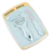 Cuchillo de cerámica de cocina de tres piezas, suministros para viajes al aire libre, juego de cuchillos de cerámica, tabla de cortar portátil multifuncional, venta al por mayor
