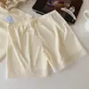 Shorts de Segurança de Seda de Gelo para Mulheres 5621, Verão Anti-Exposição, Pode Ser Usado Fora, Shorts de Corte Solto, Estilo Fino Branco