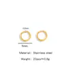 Anel Aberto de Aço Inoxidável Eletrodepositado a Vácuo Ouro Real 18K Anel de Conexão Círculo Pequeno Argola de Salto DIY para Exportação Transfronteiriça