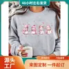 Sudadera Casual para Mujer con Estampado de Muñeco de Nieve y Copos de Nieve - Comforta