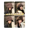 Sombrero de pescador de pana con lazo estilo coreano para mujer, nueva colección otoño/invierno 2026, talla grande, sombrero tipo cubo elegante con un toque de elegancia