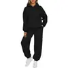 Novo Popular Europeu e Americano Exportação Outono e Inverno Feminino Conjunto de Leggings Esportivas com Capuz de 2 Peças Pronto de Fábrica Venda Direta