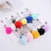 Llavero Creativo de Pompón, Colgante de Barra de Cuentas de Felpa con Hebilla de Aluminio DIY, Accesorio para Mochila de Estudiante, Mosquetón Multicolor