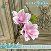 Magnolia artificial de EVA con tacto realista, magnolia de tallo largo de cuatro cabezas flor artificial, venta al por mayor transfronteriza, decoración de arreglo floral para el hogar estilo chino