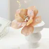 Nuevo adhesivo de tela flor de Navidad 24CM flor artificial guirnalda de árbol de Navidad vid arreglo de flores de terciopelo Decoración navideña